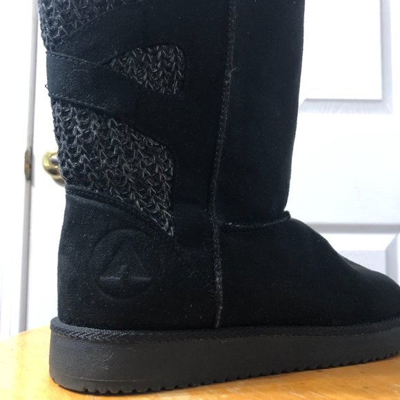 Airwalk faux suede + knitted mid-height boots, pull-on, size 6 - Picture 4 of 8